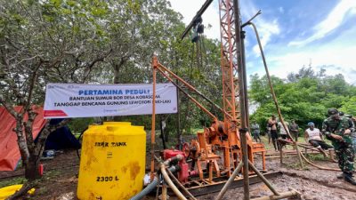 Pertamina Bangun Sarana Air Bersih untuk Pengungsi Erupsi Gunung Lewotobi