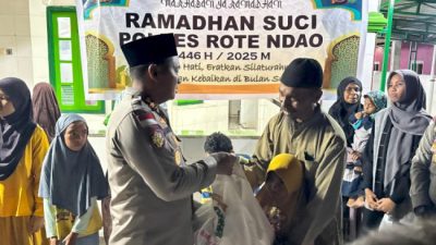 Peduli Sesama di Bulan Ramadhan, Polres Rote Ndao Salurkan Bantuan Sosial