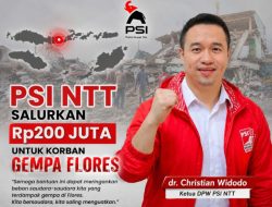 PSI NTT Salurkan Rp200 juta untuk Korban Gempa Flores, Cristian Widodo : Donasi Terus Berjalan 