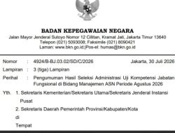 Menuju ASN Profesional, BKN Umumkan Hasil Seleksi Administrasi